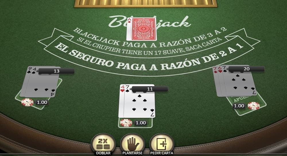 Apuestas y reparto de cartas en el Blackjack americano