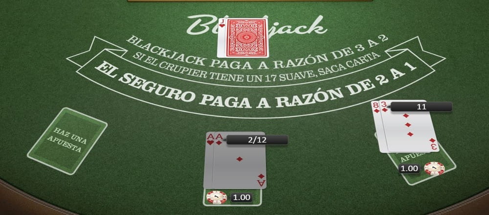 Cartas repartidas en el Blackjack americano