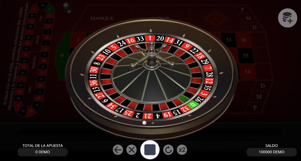 La rueda de la ruleta francesa está girando