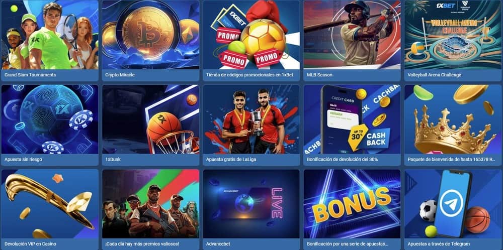 Sección de bonos de 1xbet
