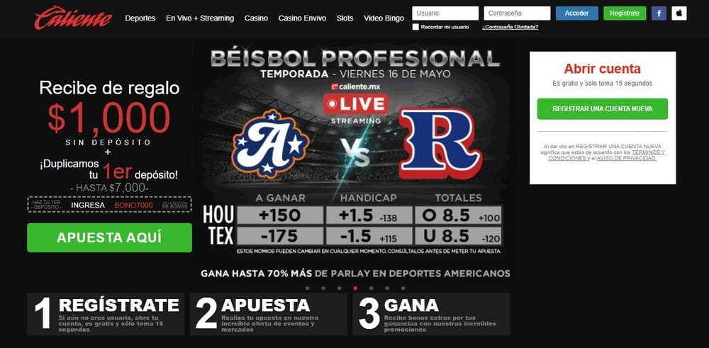 Sitio web oficial de Caliente